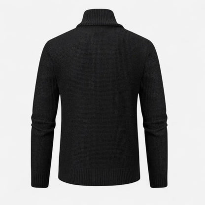 Québec Élégance Sweater Ronan - Pull confort zippé en polyester doux et polyvalent