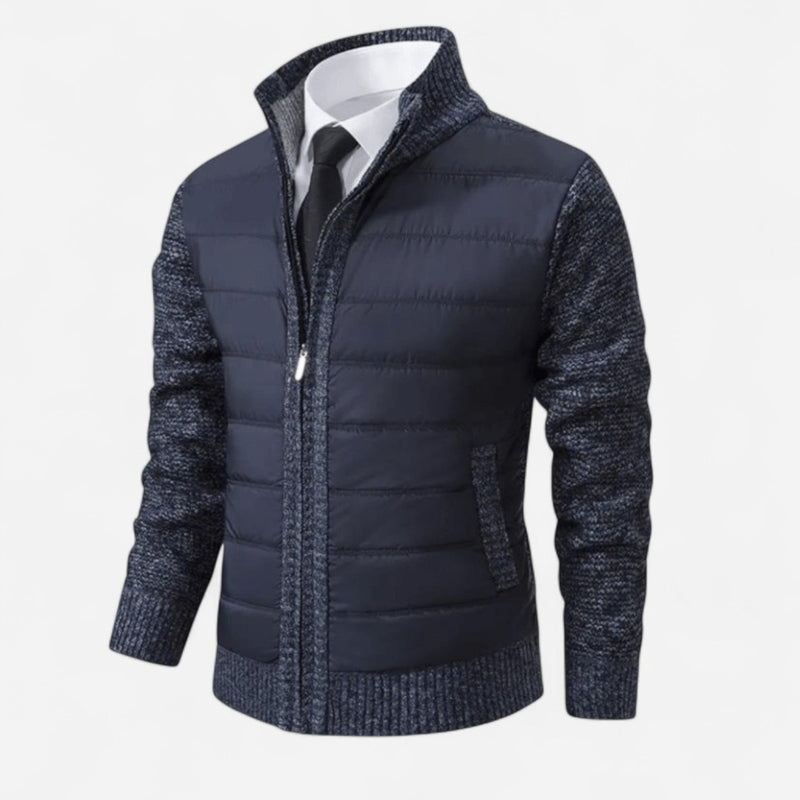 Québec Élégance Sweater Ronan - Pull confort zippé en polyester doux et polyvalent