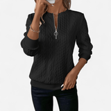 Québec Élégance Sweater Sara - Pull en maille élégant et stylé avec fermeture éclair