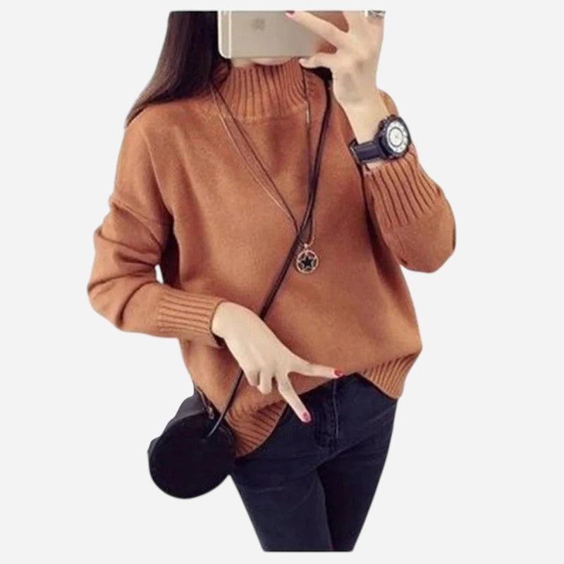 Québec Élégance Sweater Scarlet - Pull tricoté décontracté en cachemire chic