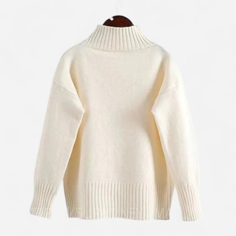 Québec Élégance Sweater Scarlet - Pull tricoté décontracté en cachemire chic