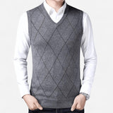 Québec Élégance Sweater Vests Jude - Élégant gilet en tricot avec motif diagonal