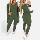 Québec Élégance Two-Piece Suit Maja - Ensemble tricolore élégant pour femme en polaire douce