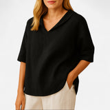 Québec Élégance Women's T-Shirt Tindra - Chemisier Élégant Ample pour Femmes, Confort et Style