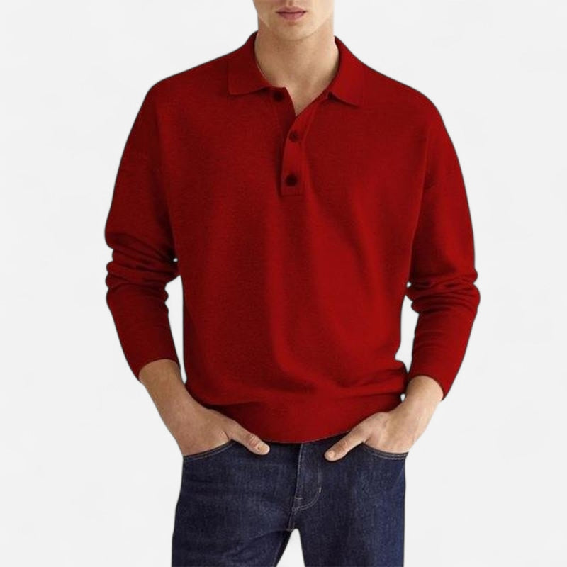 Québec Élégance polo shirt Landon - Polo à manches longues élégant pour hommes
