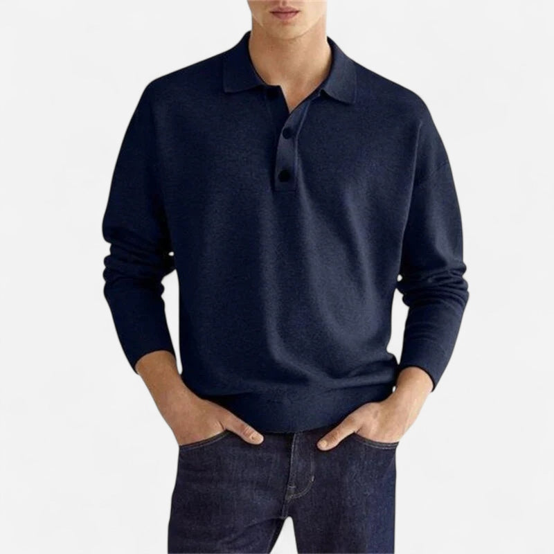 Québec Élégance polo shirt Landon - Polo à manches longues élégant pour hommes