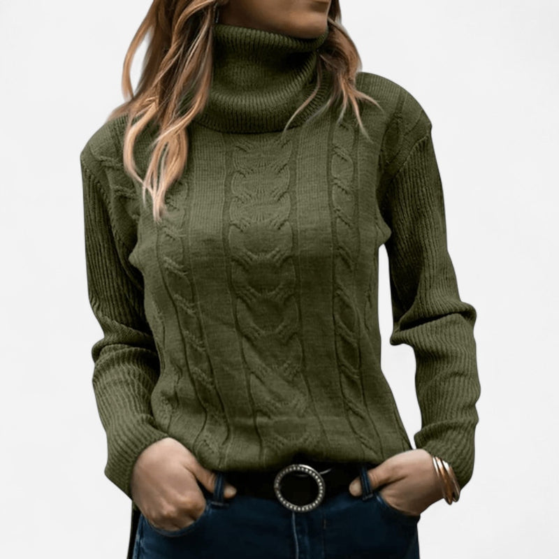 Québec Élégance pullover Dora - Élégant pull à col roulé pour femmes en viscose