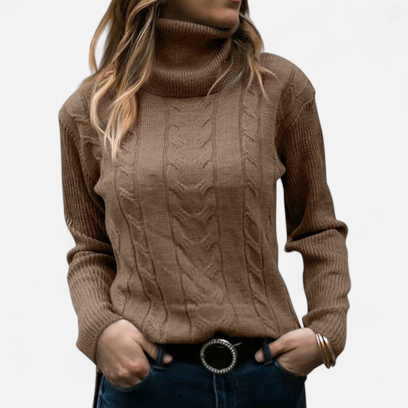 Québec Élégance pullover Dora - Élégant pull à col roulé pour femmes en viscose