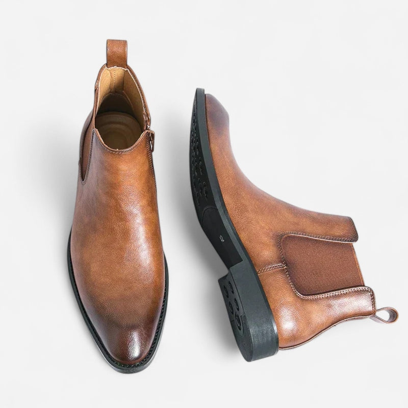Québec Élégance shoes Cooper - Bottines Chelsea en cuir haut de gamme pour homme