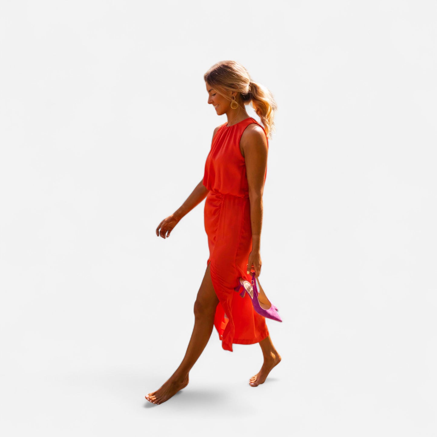 Anavella - Robe Midi d'Été Élégante au Design Fluide et Chic