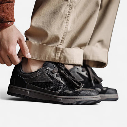 Black Mamba - Sneakers en Cuir de Serpent Unique et Élégantes