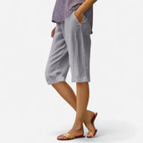 Pantalon Femme Élastique Taille Haute - Coton Lin 5 Couleurs, Confort Été
