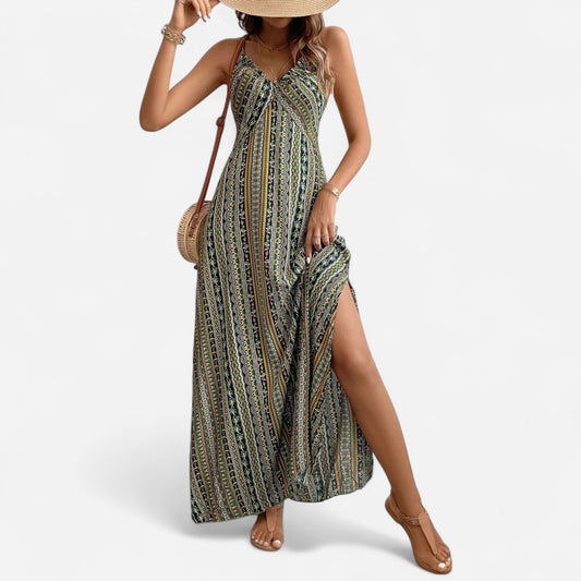 Mariza - Robe d'été Boho sans dos élégante et légère