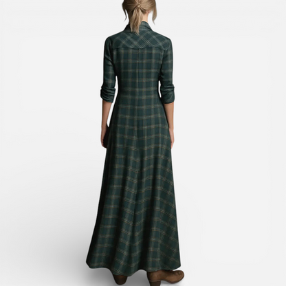 Robe Maxi à Carreaux Savannah - Élégance Confortable et Tendance