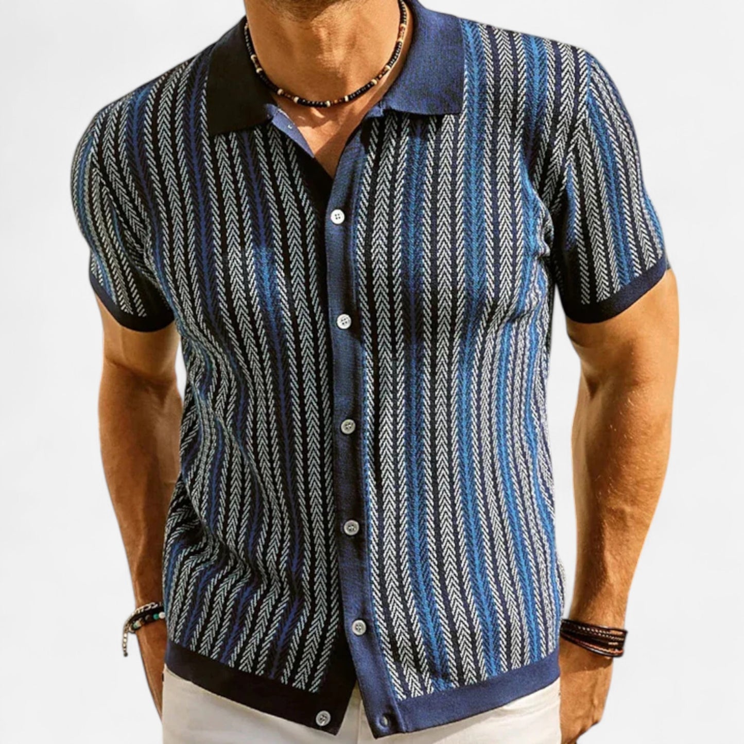 Damian Cruz - Polo en Tricot Élégante pour Homme, Confort et Style