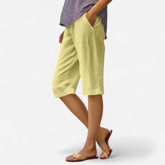 Pantalon Femme Élastique Taille Haute - Coton Lin 5 Couleurs, Confort Été
