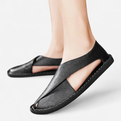 Nomad Sandale Croisée en Cuir de Veau - Élégance et Confort Durable