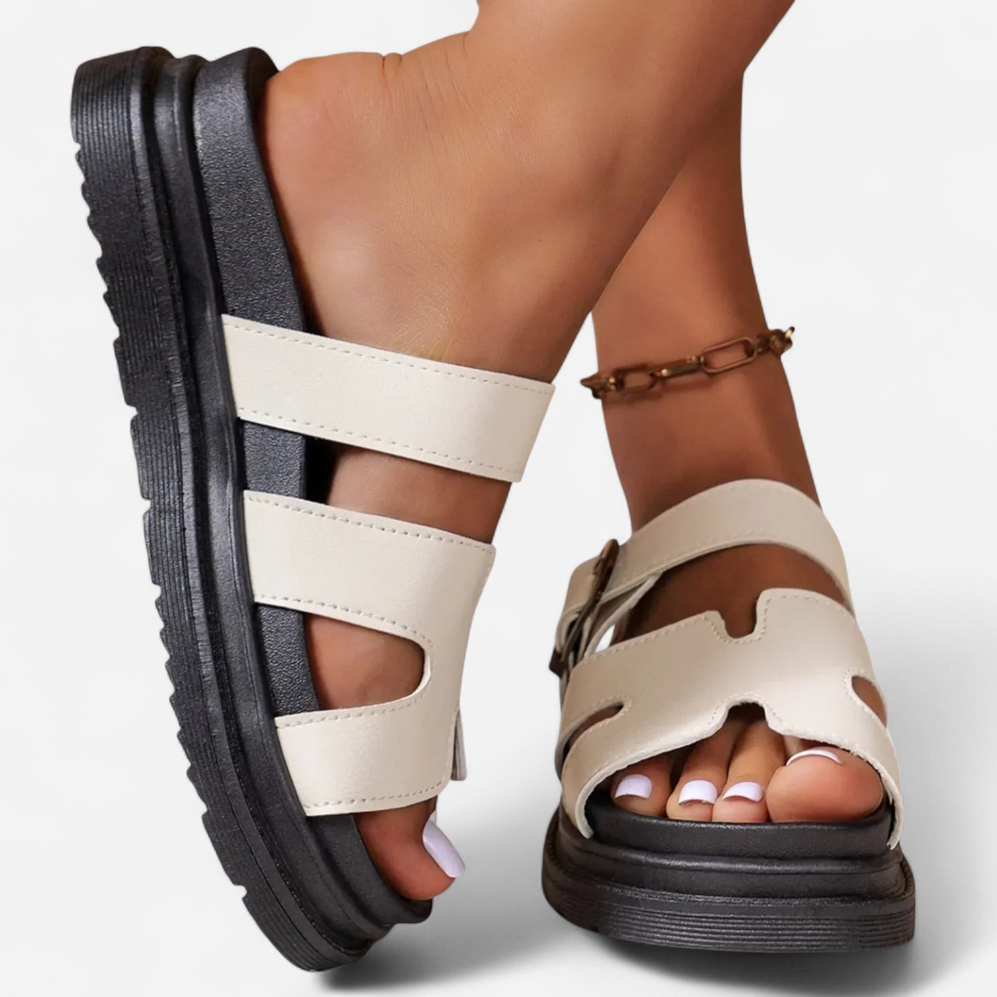 Kassina - Sandales en cuir végétal élégantes et confortables