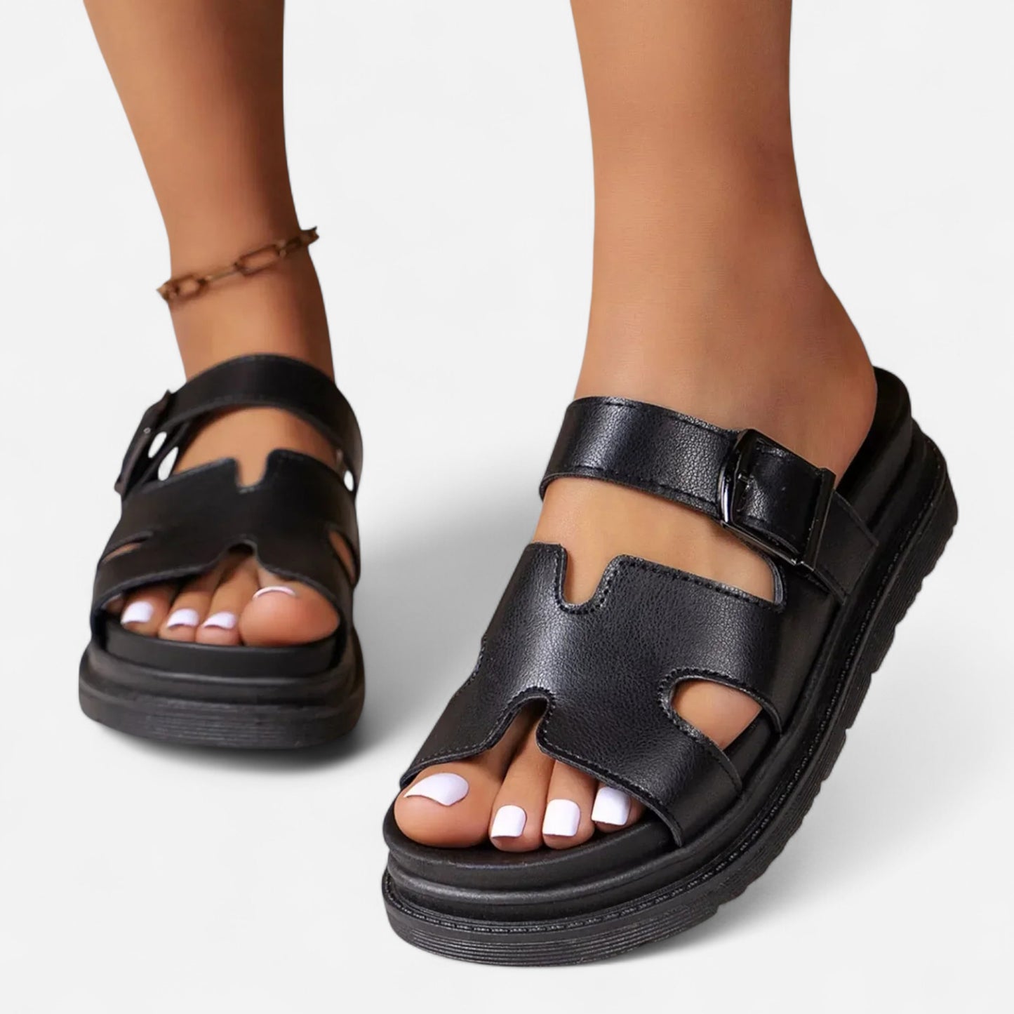 Kassina - Sandales en cuir végétal élégantes et confortables