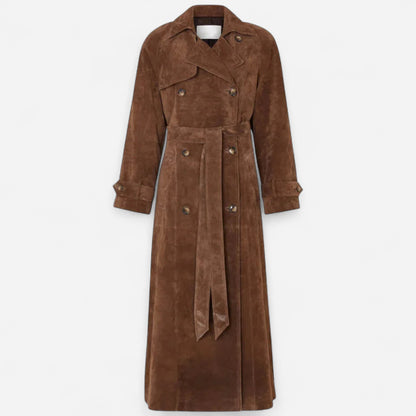 Manteau Trench en Suède pour Femme - Élégance et Style Inégalés