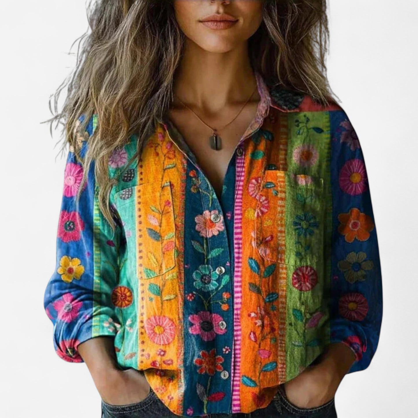Chiara - Blouse Vintage Imprimée pour Femmes Élégante et Confortable
