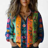 Chiara - Blouse Vintage Imprimée pour Femmes Élégante et Confortable