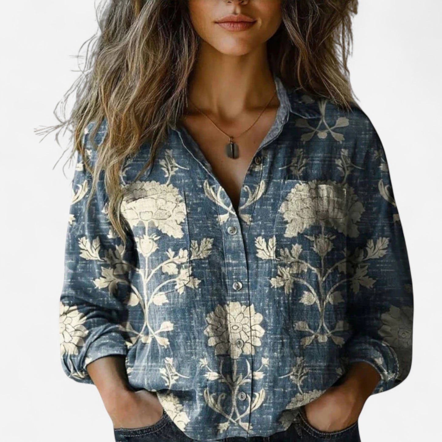 Chiara - Blouse Vintage Imprimée pour Femmes Élégante et Confortable