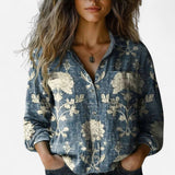 Chiara - Blouse Vintage Imprimée pour Femmes Élégante et Confortable