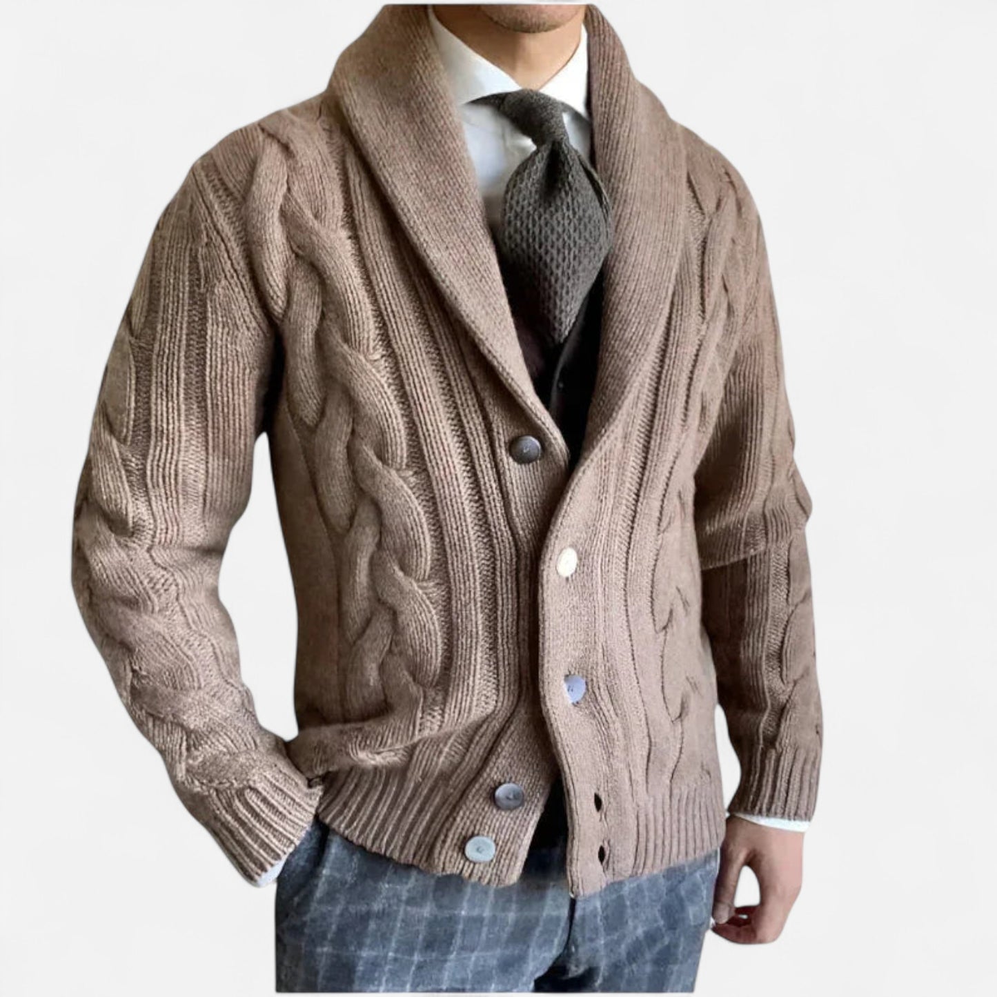 Cardigan en Tricot pour Hommes - Élégance Confortable et Chic