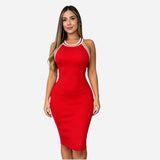 Robe élégante ajustée à col halter - Robe de soirée courte et slim