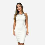 Robe élégante ajustée à col halter - Robe de soirée courte et slim