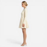 Robe courte à manches longues pour femmes, élégante et décontractée
