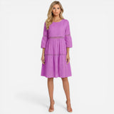 Robe midi en coton pour femme, broderie sangallo, élégante été