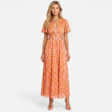 Robe Longue Fleurie Élégante à Décolleté en V - Été Femme