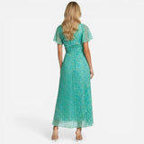 Robe Longue Fleurie Élégante à Décolleté en V - Été Femme