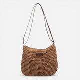 Sac en paille tissé pour femmes, bandoulière ajustable, été élégant