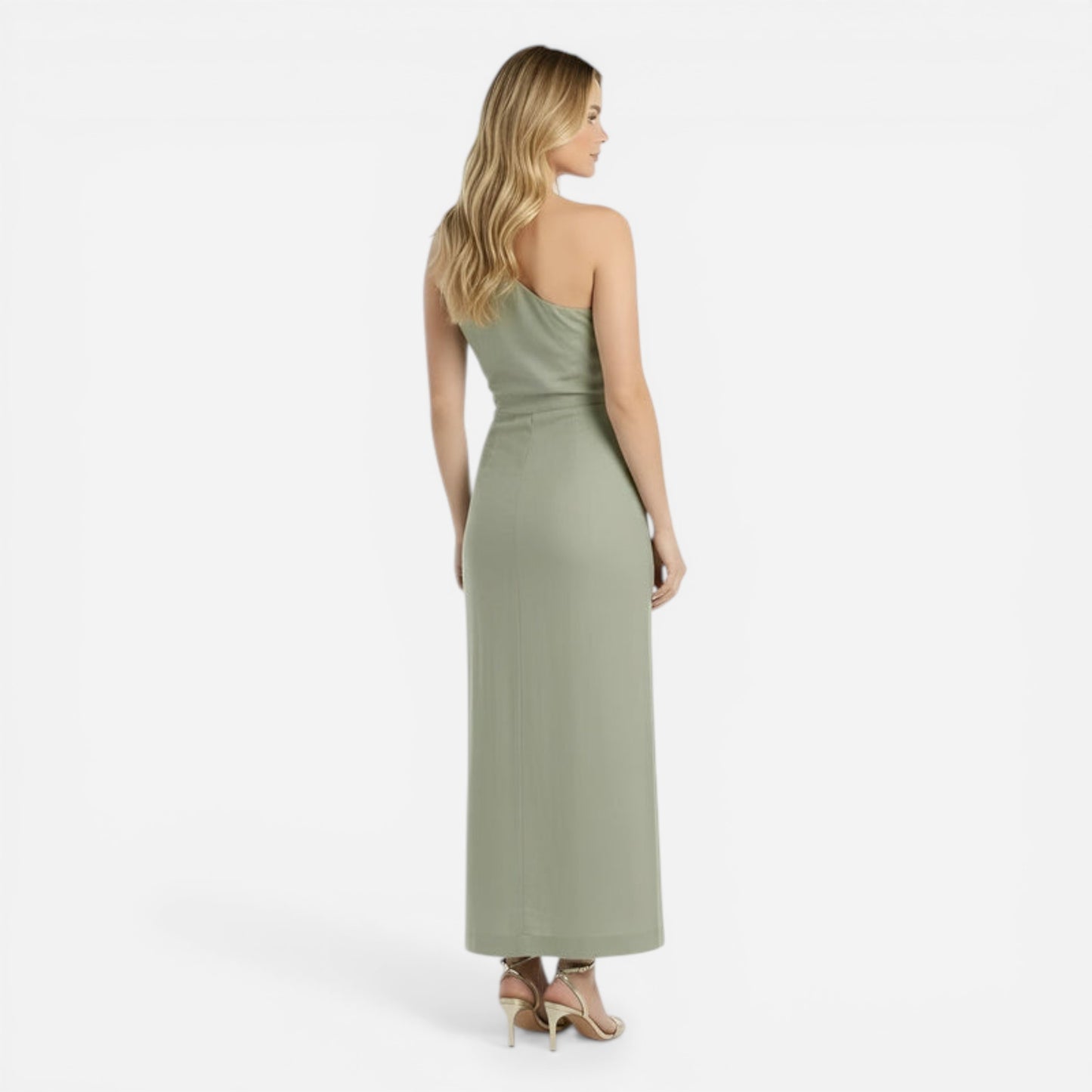 Robe de soirée élégante pour femme, épaule dénudée, fente ajustée