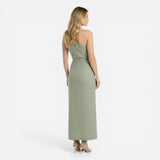 Robe de soirée élégante pour femme, épaule dénudée, fente ajustée