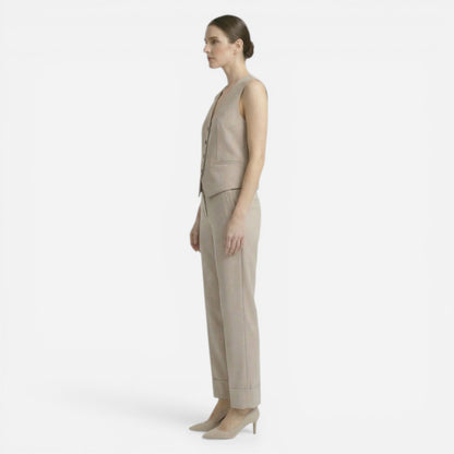 Pantalon complet avec gilet sans manches pour femmes élégantes