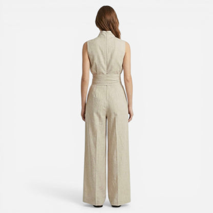Ensemble Élégant Femme – Top Sans Manches et Pantalon Large