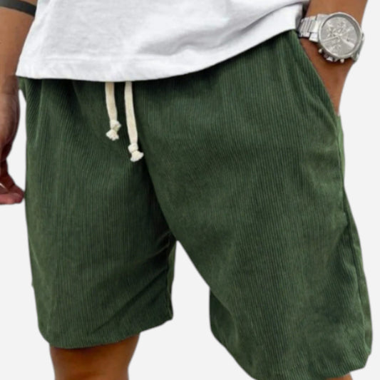 Wyatt - Short en velours côtelé avec patchs étiquettes tendance