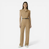 Combinaison sans manches élégante pour femme avec ceinture - Pantalon long décontracté pour bureau