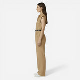 Combinaison sans manches élégante pour femme avec ceinture - Pantalon long décontracté pour bureau