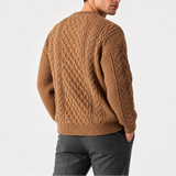 Pull en laine gris pour homme - Pull en tricot à col rond chaud pour l'hiver