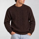 Pull en maille torsadée pour homme - Sweat chaud d'hiver
