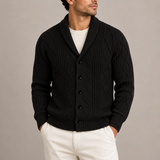 Cardigan en Maille pour Homme avec Col Châle et Boutonnage