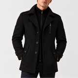 Manteau d'Hiver pour Homme avec Col Haut, Fermeture Éclair et Boutons