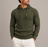 Hoodie en Tricot Texturé pour Homme avec Cordon et Poignets Côtelés