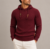 Hoodie en Tricot Texturé pour Homme avec Cordon et Poignets Côtelés