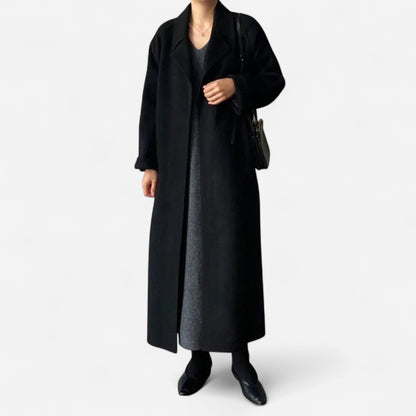 Manteau Longline en Laine pour Femme - Design Ceinturé Minimaliste